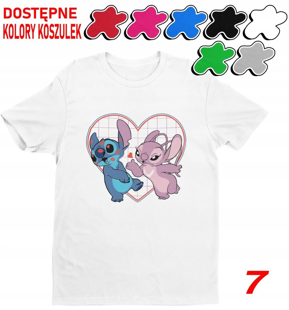 Dziecięca Koszulka Z Nadrukiem Duży Wybór Lilo I Stitch Stich -M 134-140