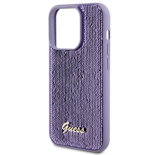 Guess GUHCP15XPSFDGSU iPhone 15 Pro Max 6.7" fioletowy/purple hardcase Sequin Script Metal - Etui i futerały do telefonów - miniaturka - grafika 6