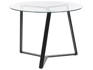 Stoły - Stół do jadalni szklany okrągły ⌀ 100 cm czarny KEBRI - miniaturka - grafika 1