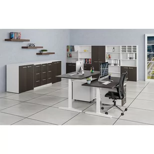 Kontener biurowy mobilny PRIMO WHITE, 3 szuflady, biały/wenge - Szafki biurowe - miniaturka - grafika 3