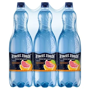 Żywiec Zdrój Mocny Gaz Napój gazowany i nuta pomarańczy grejpfruta 6 x 1,5 l - Woda - miniaturka - grafika 1