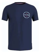 Koszulki męskie - Tommy Hilfiger granatowy T-shirt meski bawełna, Rozmiar S - miniaturka - grafika 1