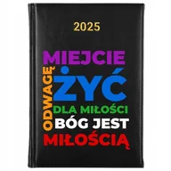 Notesy i bloczki - KALENDARZ PLANER TERMINARZ CZARNY KSIĄŻKOWY A5 2025 CYTATY RELIGIJNE WZORY - miniaturka - grafika 1