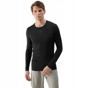 Koszulka męska Longsleeve 4F M372 głęboka czerń 4FWSS25TFLOM372 20S S - Koszulki męskie - miniaturka - grafika 1