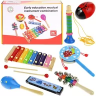 Instrumenty muzyczne dla dzieci - Urwiskowo, drewniane instrumenty dla dzieci zestaw cymbałki - miniaturka - grafika 1
