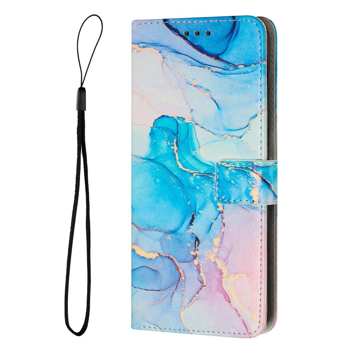 König Design Etui kompatybilne z Apple iPhone 15 Pro Max Etui na telefon komórkowy ze skóry syntetycznej - Etui na telefon komórkowy różowo-zielone