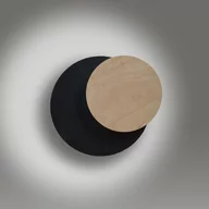 Lampy ścienne - Emibig LIGHTING Kinkiet Circle czarny drewniana płyta dekoracyjna - miniaturka - grafika 1