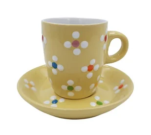 Filiżanka z talerzykiem spodkiem do kawy herbaty kwiatki prezent upominek - Filiżanki Filiżanka z talerzykiem spodkiem do kawy herbaty kwiatki prezent upominek - Filiżanki - miniaturka - grafika 1