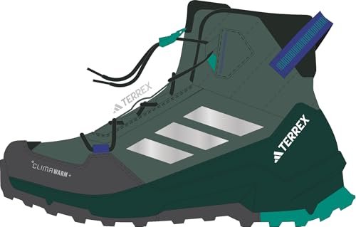 adidas Uniseks - dzieci Terrex AX4R Mid CLIMAWARM+ Hiking Shoes Kids, preloved teal/matte silver/pure teal, 36 EU
