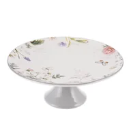 Tace i patery - Patera ceramiczna z motywem kwiatowym 27,8 cm biało-szara - miniaturka - grafika 1