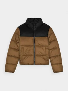 4F Kurtka puchowa z wypełnieniem syntetycznym chłopięca - brązowa 164 (13-14 lat) - Kurtki i kamizelki sportowe męskie - miniaturka - grafika 1