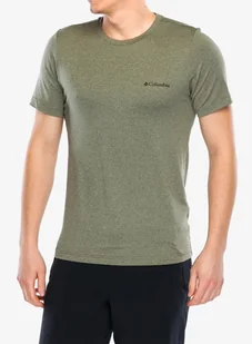 Koszulka szybkoschnąca Columbia Kwick Hike Back Graphic S/S Tee - green heather/view multi - Koszulki i topy damskie - miniaturka - grafika 1