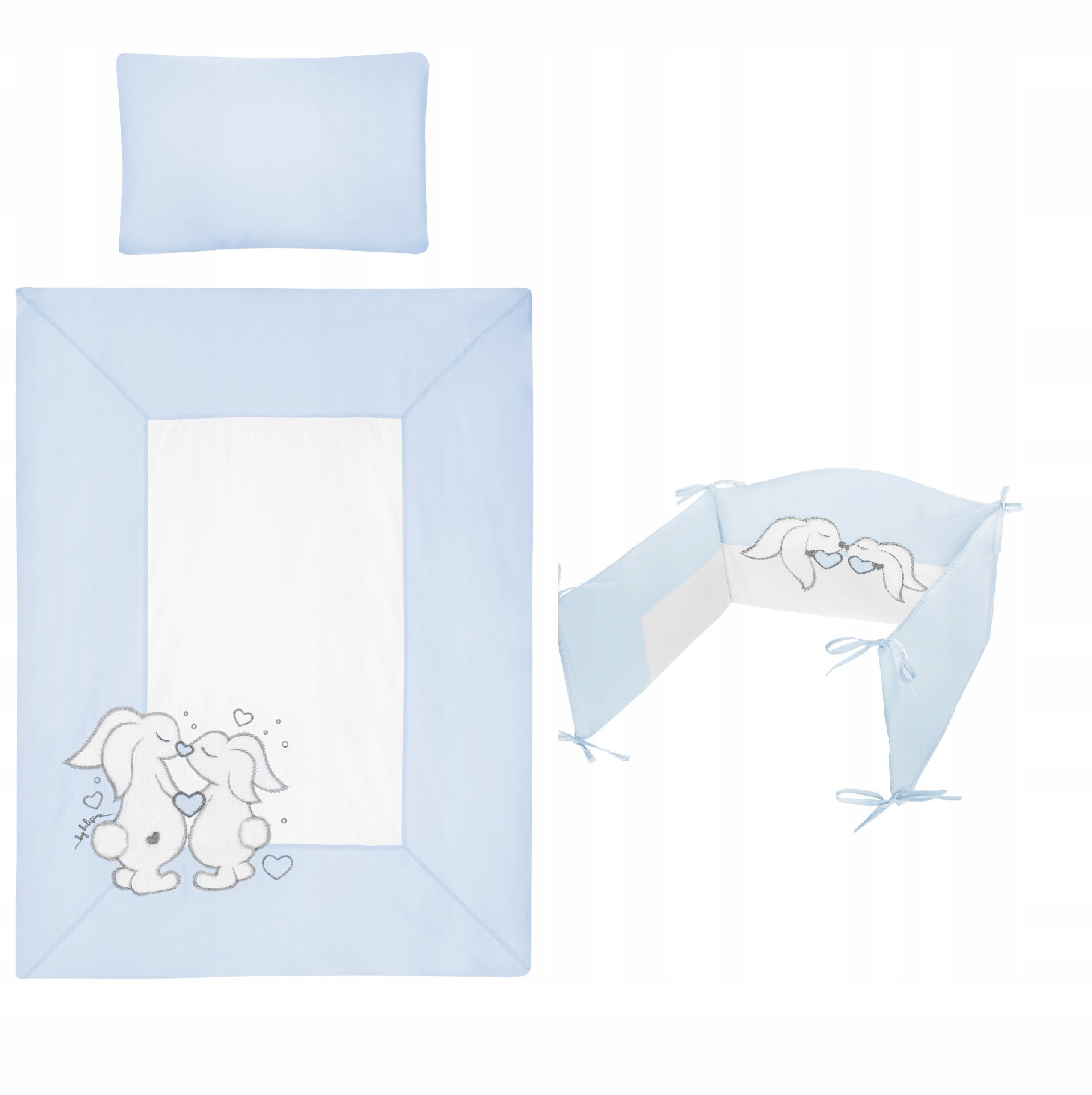 Pościel Niemowlęca 3 Elementowa Poszwa Poszewka Ochraniacz Haft 135X100