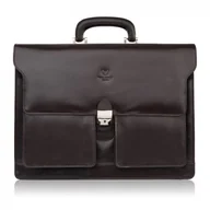 Teczki i aktówki - Torba Męska Na Ramię Skórzana Do Pracy Aktówka Na Dokumenty I Laptopa Brązowa Paolo Peruzzi T-122-Br - miniaturka - grafika 1