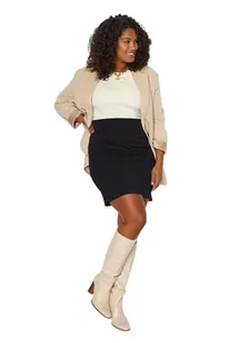 Trendyol Damska spódnica ołówkowa plus size Slim Fit Knit Plus Size, czarna, 2XL, Czarny, XXL - Spódnice - miniaturka - grafika 1