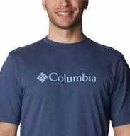 Koszulki sportowe męskie - Męski t-shirt z nadrukiem COLUMBIA CSC Basic Logo Tee - niebieski - miniaturka - grafika 1