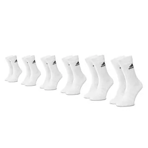Skarpetki męskie - Zestaw 6 par wysokich skarpet unisex adidas - Cush Crw 6Pp DZ9353 White/White/White/Wz - grafika 1