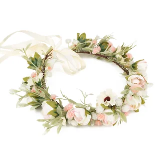 WIANEK na głowę Miss Glow BOHO ślubny PANIEŃSKI kwiaty ŚLUB - Ozdoby do włosów - miniaturka - grafika 1