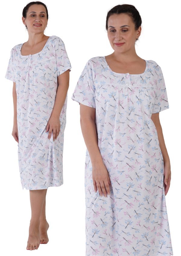 Koszula Nocna bawełniana 2XL Vienetta z krótkim rękawem duże rozmiary +size