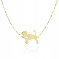 Łańcuszki - Naszyjnik Złoty z Jack Russell Terrier Krótkowłosy 925 Łańcuszek GRAWER - miniaturka - grafika 1