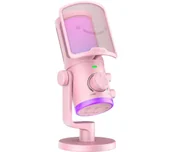 Mikrofony komputerowe - Fifine AmpliGame AM6P Przewodowy Pojemnościowy Różowy - miniaturka - grafika 1