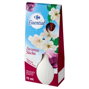 Carrefour Essential Aroma Sticks Dekoracyjny odświeżacz powietrza magnolia i kwiat wiśni 75 ml - Środki do WC - miniaturka - grafika 1