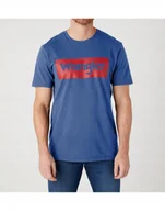Koszulki męskie - WRANGLER LOGO TEE NAUTICAL BLUE 112146382 W7MSD3XV2 M - miniaturka - grafika 1