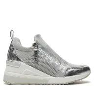 Sneakersy damskie - Sneakersy MICHAEL Michael Kors Willis Wedge Trainer 43R5WIFS3D Srebrny - miniaturka - grafika 1