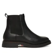 Botki męskie - Sztyblety Tommy Hilfiger Comfort Lwt FM0FM05591 Czarny - miniaturka - grafika 1