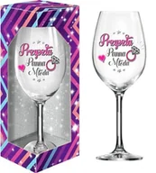 Kieliszki - BGTech Kieliszek do wina XL Brokat 640ml Przyszła Panna Młoda 11098539/OP-142-001/PL-6258 - miniaturka - grafika 1