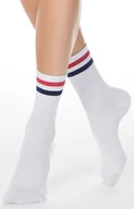 Skarpetki damskie - Bawełniane skarpetki damskie białe Active, Kolor biało-czerwono-granatowy, Rozmiar 36-37, Conte - Primodo.com - miniaturka - grafika 1