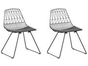 Krzesła - Beliani Zetaw krzeseł do jadalni czarny 2 krzesła HARLAN - miniaturka - grafika 1