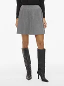 Spódnice - Vila Damska spódniczka mini z dzianiny - VINuria Kobiety Sztuczne włókno szary jednolity, S - miniaturka - grafika 1