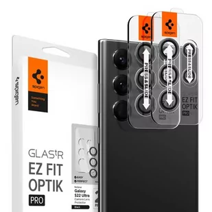 Spigen Szkło na aparat Glas.tR Ez Fit Optik 2-Pack do Galaxy S22 Ultra, czarne - Pozostałe akcesoria do telefonów - miniaturka - grafika 1
