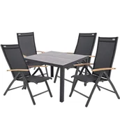 Meble ogrodowe - BERGAMO EXPERT WOOD - aluminiowy zestaw sof 4+1 - miniaturka - grafika 1