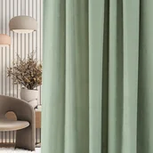 Zasłony - Zasłona na taśmie marszczącej szałwiowa aksamitna 140 x 280 cm 1 szt. - miniaturka - grafika 1