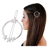 Ozdoby do włosów - Spinka Wsuwka Srebrna do Włosów Ozdobna Gwiazdki Metalowa Lekka Wytrzymała - miniaturka - grafika 1