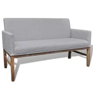 Sofy i kanapy - vidaXL Sofa z drewnian podstaw i mikk tkanin w jasno szarym kolorze - miniaturka - grafika 1