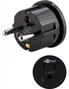 Goobay Adapter sieciowy US/Japan-gniazdo (typ B), NEMA 5  15, 3-stykowe)  Wtyczka ze stykiem ochronnym (typ F, CEE 7/4) 1 szt. 45350 - Adaptery i przejściówki - miniaturka - grafika 1