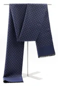 Apaszki i szaliki męskie - Męski Szal Szalik Zimowy Niebieski We Wzorek Elegancki Dodatek Pako Jeans - miniaturka - grafika 1