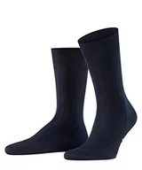 Skarpetki męskie - FALKE Mężczyźni Skarpety Milano M SO Bawełna Fil d'Ecosse z wzorem 1 Para, Niebieski (Dark Navy 6370), 39-40 - miniaturka - grafika 1