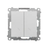 Wyłączniki światła i elektryczne - Wyłącznik schodowy podwójny Simon 55 - aluminium mat - miniaturka - grafika 1