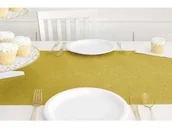 Dekoracje i nakrycia stołu na imprezę - Dekoracja bieżnik brokatowy na stół - złoty - 33 cm x 2,74 m - 1 szt. - miniaturka - grafika 1