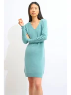 Sukienki - AUTHENTIC CASHMERE Kaszmirowa sukienka "Capelet" w kolorze turkusowym - miniaturka - grafika 1