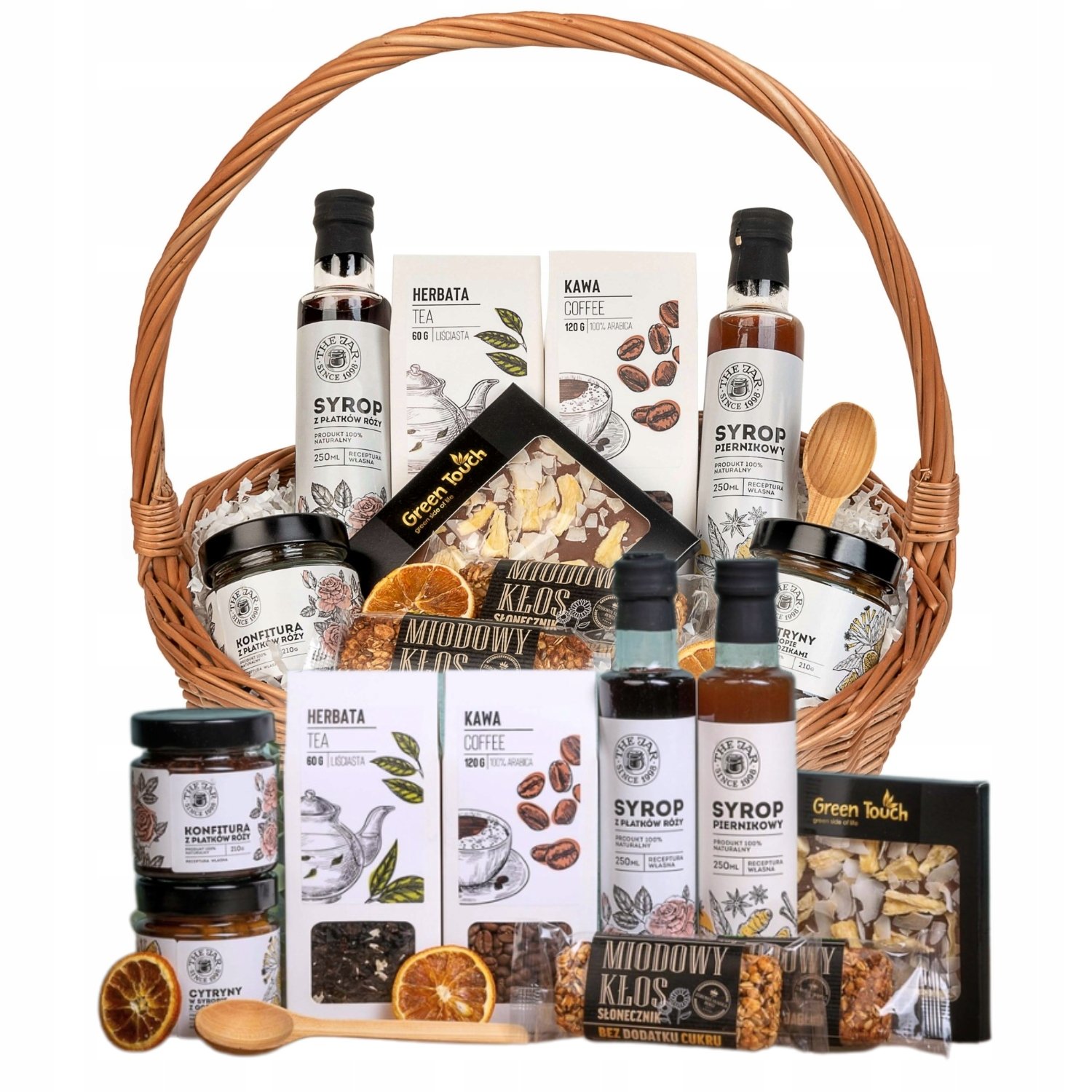 Kosz Prezentowy Wiklinowy Zestaw Herbata Czekolada Na Urodziny Ślub