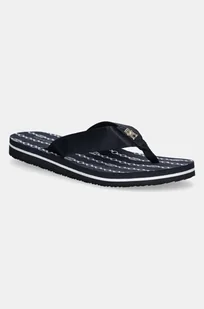 Tommy Hilfiger japonki TH CHAIN PRINT BEACH SANDAL damskie kolor granatowy na płaskim obcasie FW0FW08514 - Klapki i japonki damskie - miniaturka - grafika 1