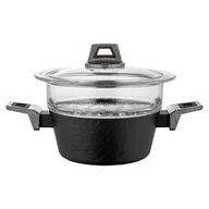 Garnki - Garnek do gotowania na parze aluminiowy Japandi 20 cm z sitem szklanym 1,9 l - miniaturka - grafika 1