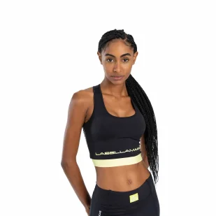 Biustonosz sportowy LABELLAMAFIA SPORTS BRA DISTURBIA BLACK - Bielizna sportowa damska - miniaturka - grafika 1