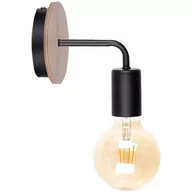 Lampy ścienne - KET Loftowa LAMPA ścienna KET1166 industrialna OPRAWA metalowy kinkiet czarny drewno - miniaturka - grafika 1