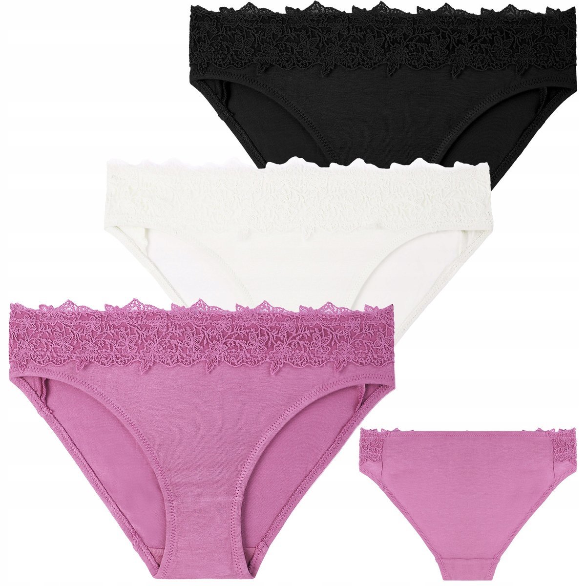 MAJTKI DAMSKIE FIGI MINI Bikini Wiskoza Kornka Klasyczne MORAJ 3-Pak r. L